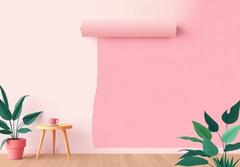 Pose de papier peint, rouleau et brosse à maroufler